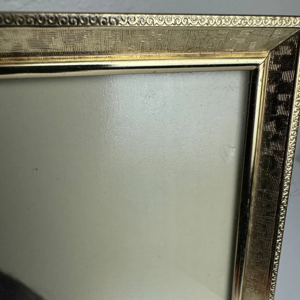 Vintage MCM Gold Metal Picture Photo Frame  8